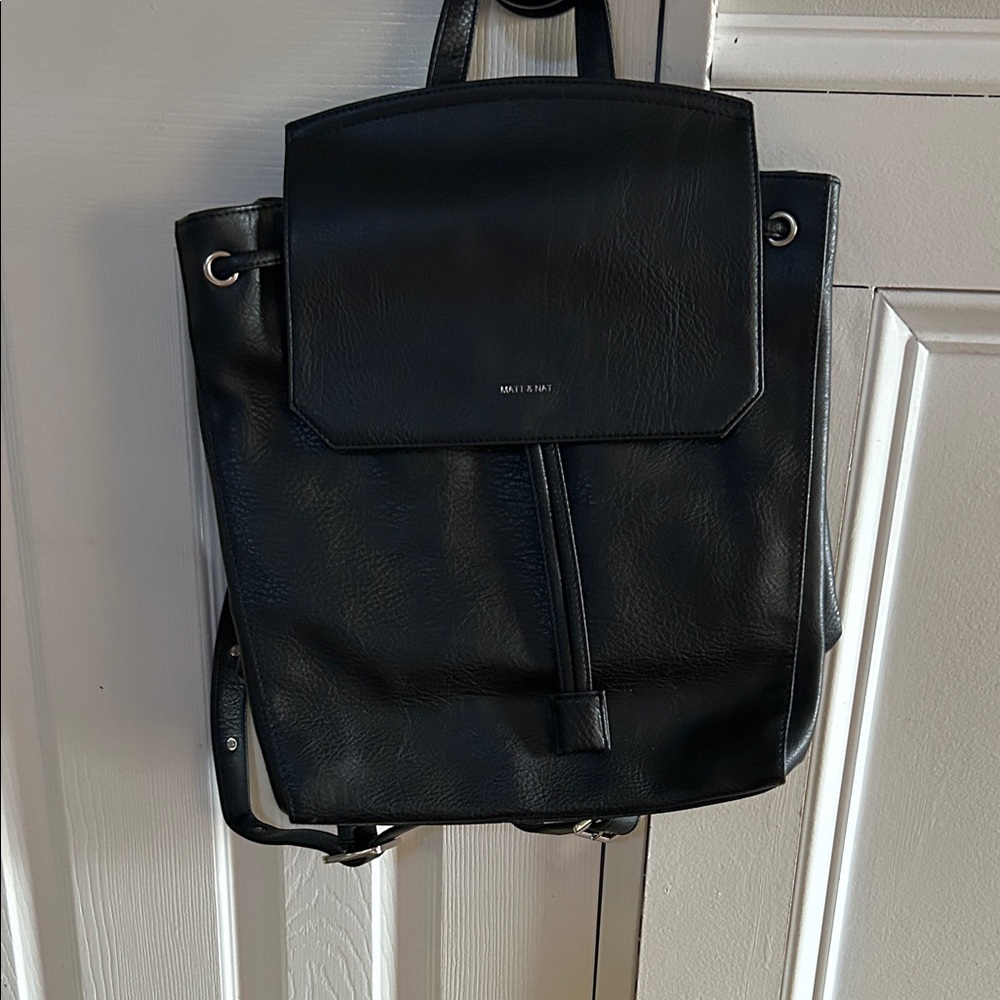 Matt & Nat Black Vegan LeatherBackpack